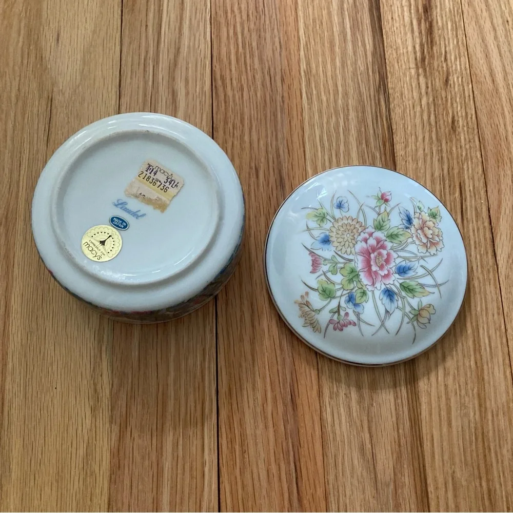 NWT Vintage Laudel for Macys Porcelain Made in Japan Tea/Candy/Trinket Box w Lid